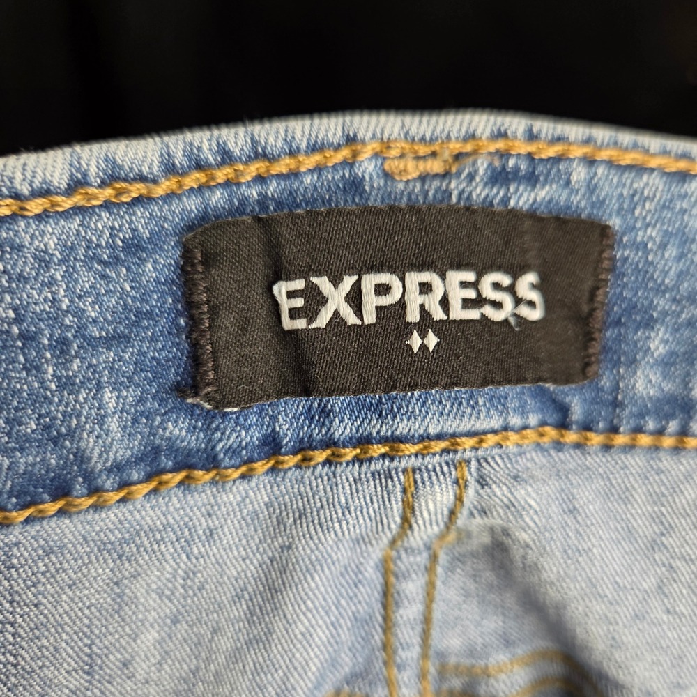 Express Skinny Mid Rise‎ Jeans Womens 12R Medium Wash Blue Denim Pants - Picture 3 of 7